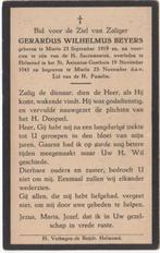 Gerardus W. Beyers 1919 Mierlo + 1943 Helmond, 24 jaar, Verzenden