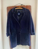 Lange, leren, donkerblauwe jas, Kleding | Dames, Blauw, Maat 42/44 (L), Ophalen of Verzenden, Zo goed als nieuw