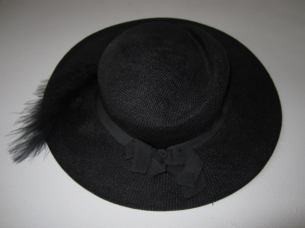 vintage hoed met veer, Ophalen of Verzenden, Nieuw, 55 cm (S, 6⅞ inch) of minder, Hoed