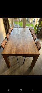 Robuuste Massief Houten Eettafel, Gebruikt, 200 cm of meer, Landelijk, Vijf personen of meer