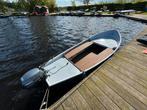 Stalen motorboot met 8 pk Yamaha 4-takt, Watersport en Boten, Sloepen, Benzine, Staal, Buitenboordmotor, Zo goed als nieuw