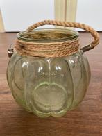 glazen kandelaar met touw, Overige materialen, Ophalen of Verzenden, Zo goed als nieuw, Kandelaar