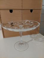 Kristallen Schaal op voet Laurens met bladmotief, Ophalen of Verzenden