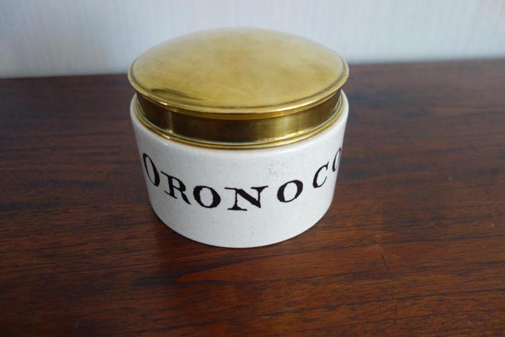 Porseleinen pot met opschrift Oronoco, Antiek en Kunst, Antiek | Porselein, Ophalen of Verzenden