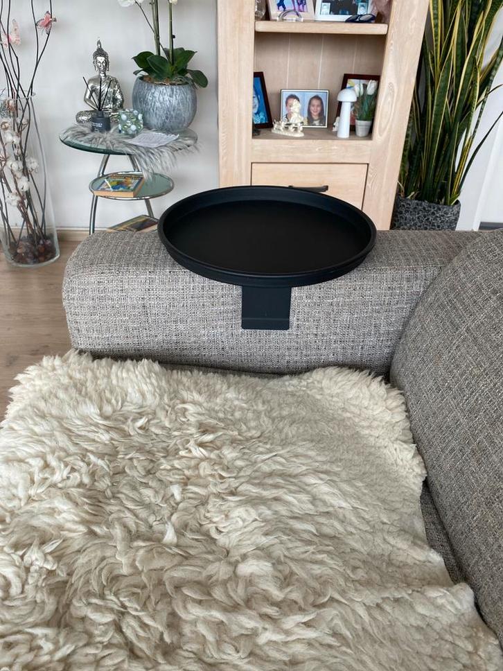 Armtafel - Bankleuning Dienblad - Verstelbaar, Huis en Inrichting, Tafels | Bijzettafels, Zo goed als nieuw, Rond, 60 cm of meer