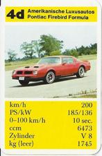 4d autokaartje pontiac firebird formula, Verzamelen, Ophalen of Verzenden, Zo goed als nieuw, Auto's