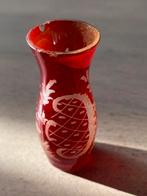 Miniatuur vaas Egermann Robijnrood glas, Ophalen of Verzenden