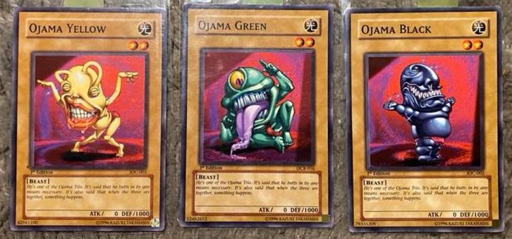 Yu-Gi-Oh! Ojama Setje DCR IOC 1st Ed US DCR Print !, Hobby en Vrije tijd, Verzamelkaartspellen | Yu-gi-Oh!, Zo goed als nieuw