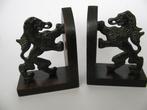 antieke houten boekensteunen hollandsche leeuwen 1950, Antiek en Kunst, Ophalen of Verzenden