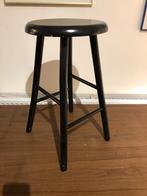 Zwart Houten Brocante Krukje., Ophalen of Verzenden