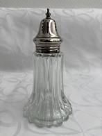 Vintage glazen suikerstrooier met verzilverde dop., Ophalen of Verzenden