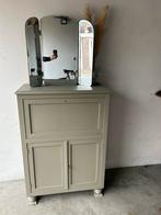Vintage groen oud dressoir kastje met spiegel, Huis en Inrichting, Ophalen of Verzenden, Zo goed als nieuw