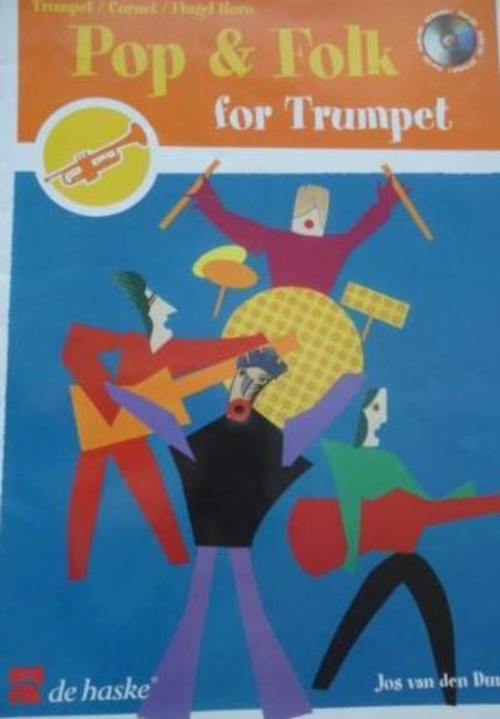easy-intermediate trompet: Pop &Folk for Trumpet +cd-leuk, Muziek en Instrumenten, Bladmuziek, Zo goed als nieuw, Artiest of Componist
