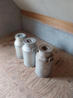 3 stuks  Aluminium melkbussen, Ophalen, Rond, Steen, Minder dan 30 cm