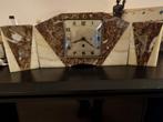 Art Deco Marmeren Klok met Kandelaars, Antiek en Kunst, Antiek | Klokken, Ophalen