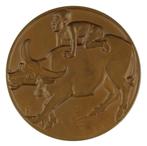 PENNING VPK 1933 Hendrik van den Eijnde : Landbouw Ned-Indië, Postzegels en Munten, Penningen en Medailles, Verzenden, Brons, Nederland