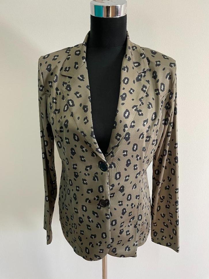 Jas43 - Groen Angelle Milan jasje maat L (1), Kleding | Dames, Jasjes, Kostuums en Pakken, Zo goed als nieuw, Maat 38/40 (M), Groen