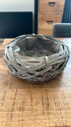 Rieten plantenbakje, Tuin en Terras, Overige materialen, Gebruikt, Rond, Tuin