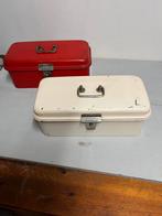 Vintage 2 stuks Antieke Brabantia koektrommels Creme en Rood, Verzamelen, Retro, Ophalen of Verzenden, Huis en Inrichting
