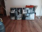 2 leuke schuilderijen op canvas en hout 60x60, Ophalen of Verzenden