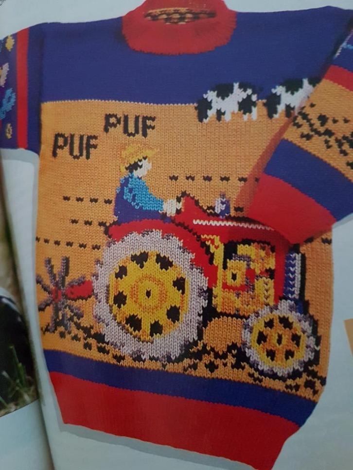 Tractor trui breipatroon, Hobby en Vrije tijd, Breien en Haken, Zo goed als nieuw, Breien, Patroon of Boek, Ophalen of Verzenden