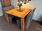 Eiken tafel met stoelen, Ophalen, Gebruikt, 4 tot 6 stoelen