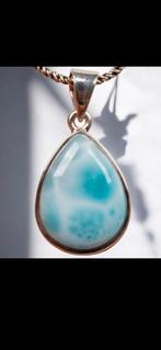 Verfijnde zilveren hanger met Larimar., Overige voorstellingen, Nieuw, Met edelsteen, Zilver
