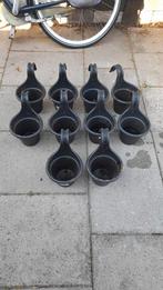10 bloempotten voor aan de schutting, Tuin en Terras, Bloembakken en Plantenbakken, Kunststof, Minder dan 30 cm, Rond, Ophalen of Verzenden