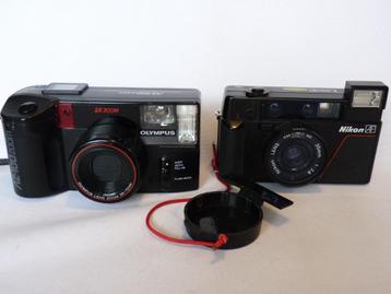 Olympus AZ-100 Zoom, 35-70mm en Nikon L35 AF, Nikon 2.8/35 beschikbaar voor biedingen