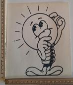 Grote vintage transparante sticker Lampje idee symbool, Ophalen of Verzenden, Zo goed als nieuw, Overige typen