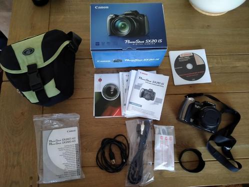 Canon Powershot SX20IS compleet met diverse accessoires, Audio, Tv en Foto, Fotocamera's Digitaal, Gebruikt, Compact, Canon, 8 keer of meer