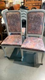 4 witte stoelen met gobelin bekleed, Ophalen