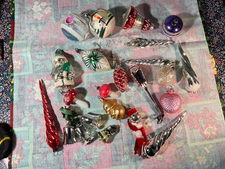 23 stuks oude glazen kerstballen, Diversen, Kerst, Gebruikt, Ophalen of Verzenden