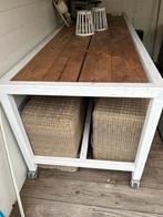 Verrijdbare bartafel - Steigerhout & Staal - Opknapper, Ophalen, Gebruikt, Rechthoekig, Hout
