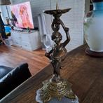 Koperen Kandelaar Engel is zwaar 34 cm groot, Ophalen of Verzenden, Koper of Brons