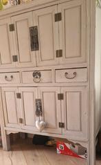 Chinese kast Grey wash geverfd een echte blikvanger!!, Huis en Inrichting, Ophalen, Chinees/ibiza, Gebruikt, 100 tot 150 cm