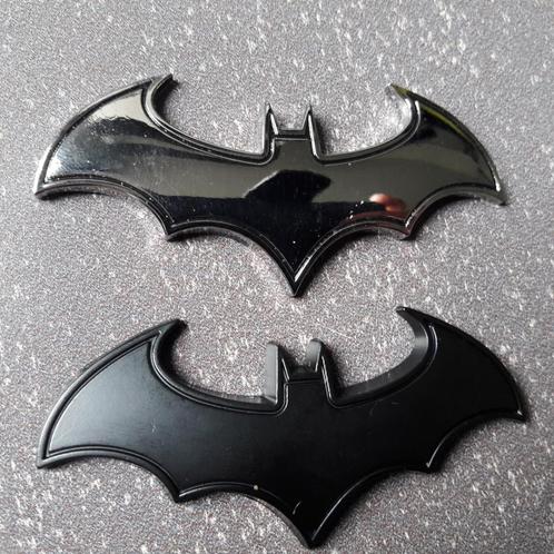Batman 3D chroom zwart metalen logo badge embleem sticker, Verzamelen, Stickers, Nieuw, Auto of Motor, Verzenden