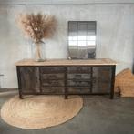 Industriële werkbank, ladekast, dressoir, toonbank, vintage