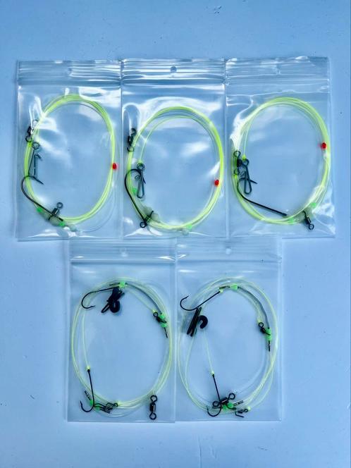 Mix set onderlijnen (5 stuks) ZEEBAARS GUL WIJTING, Watersport en Boten, Hengelsport | Zeevissen, Nieuw, Haak, Ophalen of Verzenden