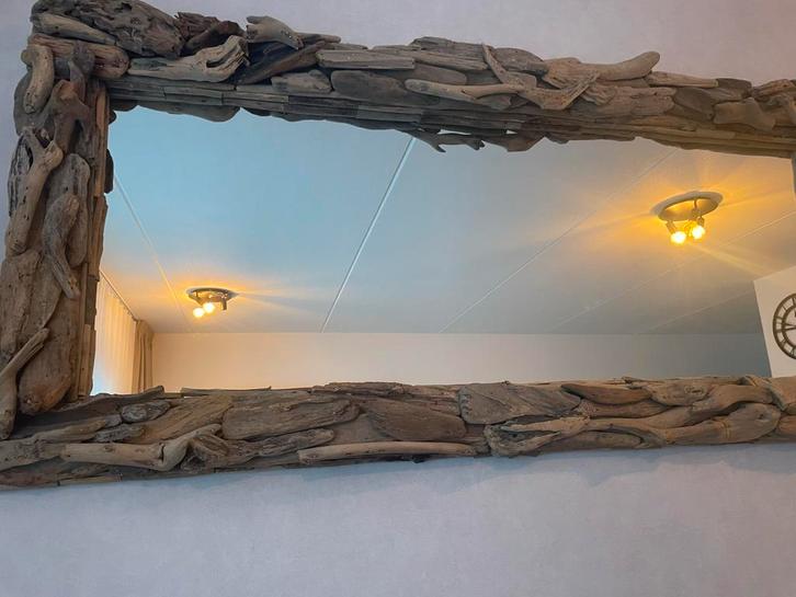 Unieke Driftwood Spiegel - 80x180 cm, Huis en Inrichting, Woonaccessoires | Spiegels, Zo goed als nieuw, 75 tot 100 cm, 150 tot 200 cm