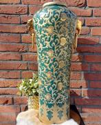 Vintage XL chinese vaas,gouden olifanten koppen + ringen, Ophalen of Verzenden