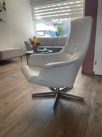 Moderne wit lederen relex fauteuil, Huis en Inrichting, Fauteuils, Gebruikt, Ophalen of Verzenden, Modern, 50 tot 75 cm