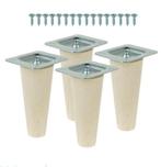 Set van 8 nieuwe eiken poten 10cm naturel, Tafelpoot, Minder dan 50 cm, Eikenhout, Nieuw