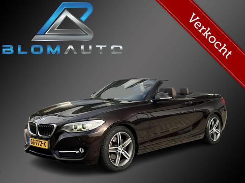 BMW 2-serie Cabrio 220i 184PK AUT8 SPORTSTOELEN+LEDER+LED, Auto's, BMW, Bedrijf, Te koop, 2-Serie, ABS, Airbags, Airconditioning