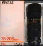 VIVITAR ZOOM TELE LENS 75mm - 205mm F 3.8, Ophalen, Zo goed als nieuw, Telelens, Zoom