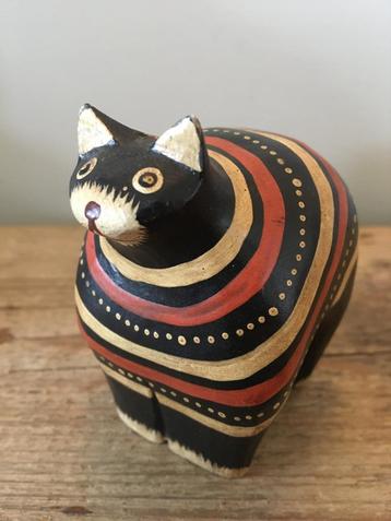 Handbeschilderde poes uit India 5 euro beschikbaar voor biedingen