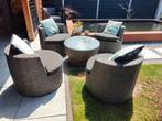4 sits tuinset met ronde stoelen en tafel, Tuin en Terras, Tuinsets en Loungesets, Ophalen, Gebruikt