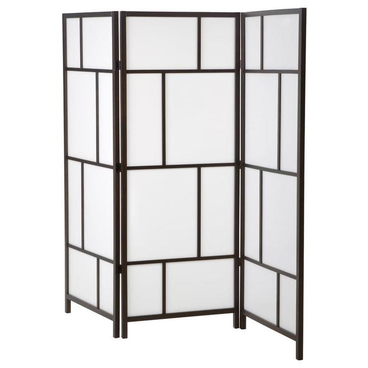 Scheidingswand, wit/zwart, 216x185 cm, Huis en Inrichting, Woonaccessoires | Kamerschermen, Zo goed als nieuw, Ophalen