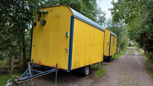 2x snelverkeer sanitair wagen/ bouwkeet, Doe-het-zelf en Verbouw, Bouwketen en Schaftketen, Gebruikt, Ophalen