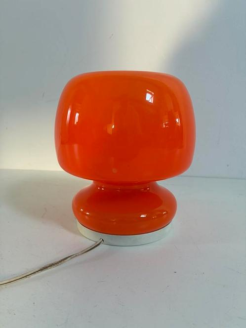 Vintage mushroom lamp / glas / oranje / tafellamp, Huis en Inrichting, Lampen | Tafellampen, Zo goed als nieuw, Minder dan 50 cm